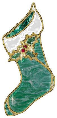 teal and gold stocking